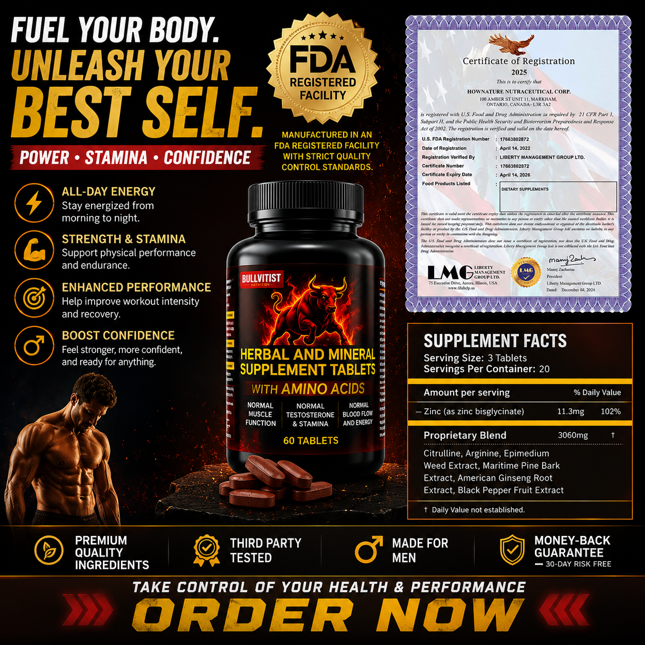 HERBAL & MINERAL SUPPLEMENT TABLETS — THE DAILY PERFORMANCE SUPPORT YOUR BODY NEEDS